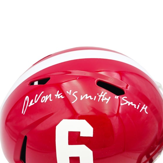 Devonta Smith Autographed Alabama Crimson Tide Red Full Size Replica ...