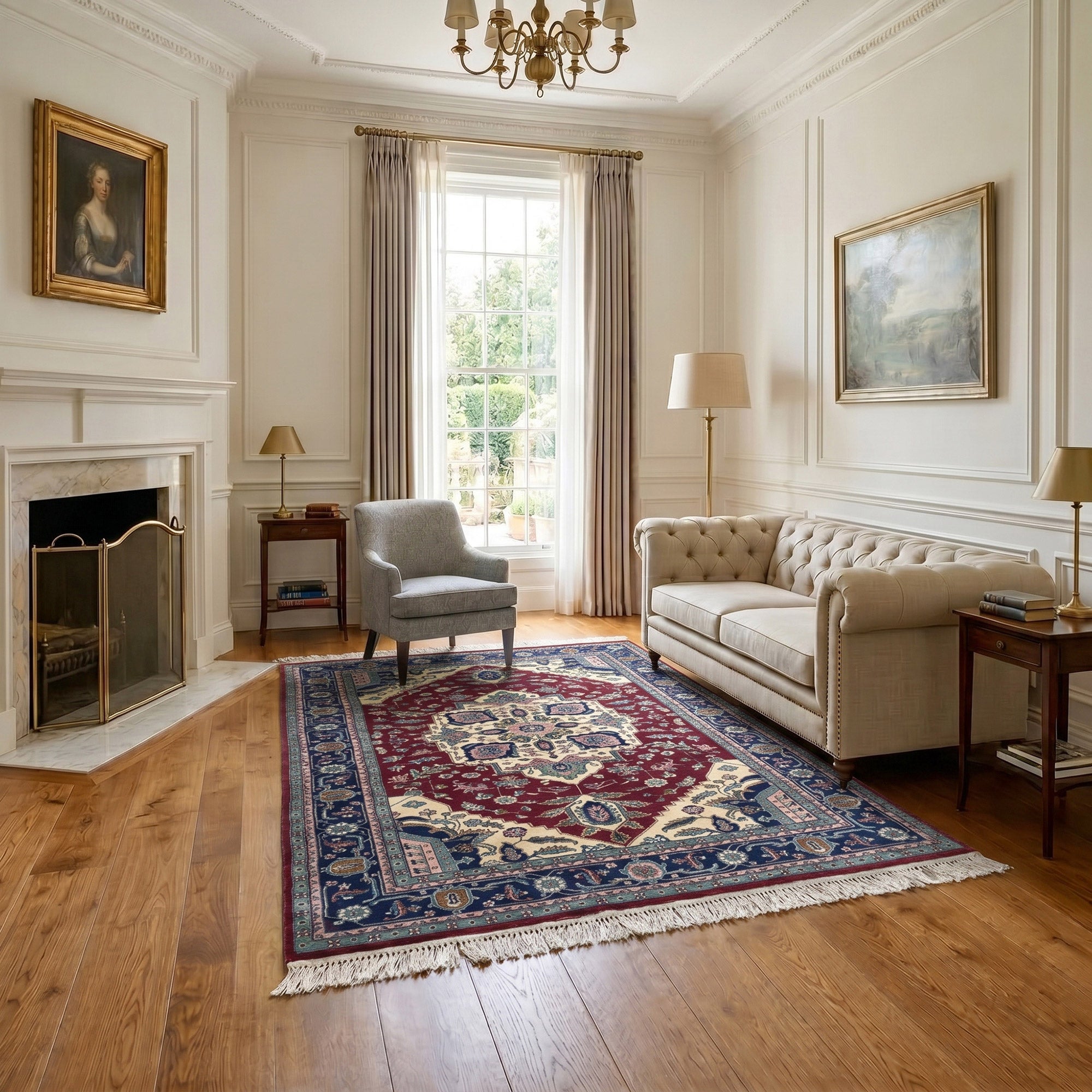 Montacute Hand Knotted Rug Collection, Algarve Burgundy