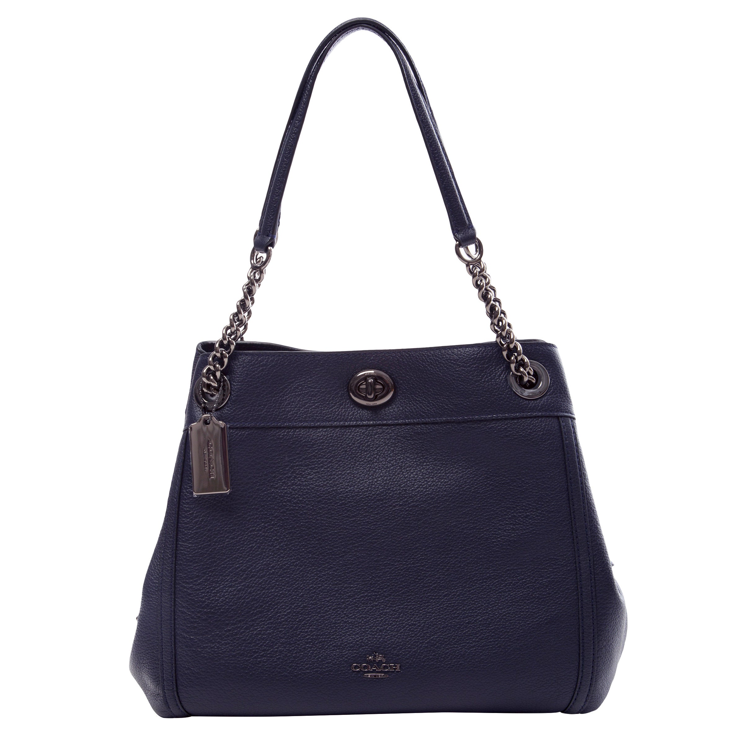 Coach Turnlock Edie Shoulder Bag, Dark Navy | Costco