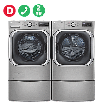 LG 5.2 cu. ft. Mega Capacity Front Load Washer and 9.0 cu. ft. Mega Capacity Dryer