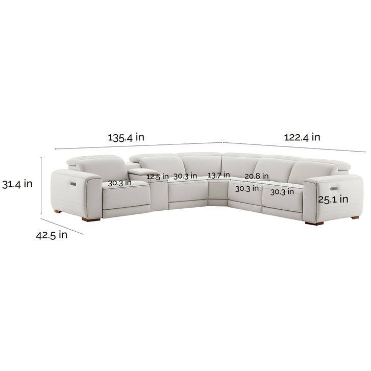 Karson Leather Power CloudZero Reclining Sectional with Power