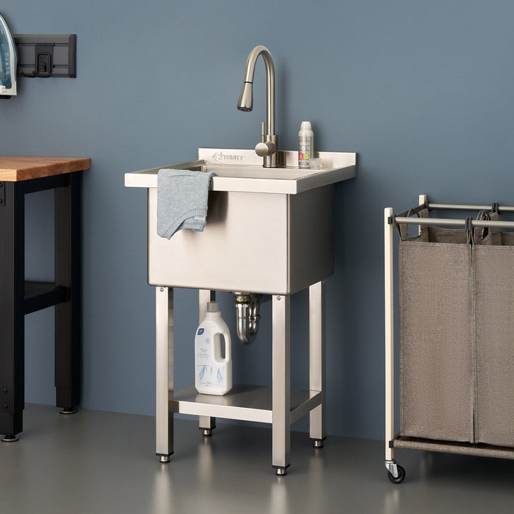 TRINITY 18” x 16” x 13” Stainless Steel Utility Sink with Pull-out