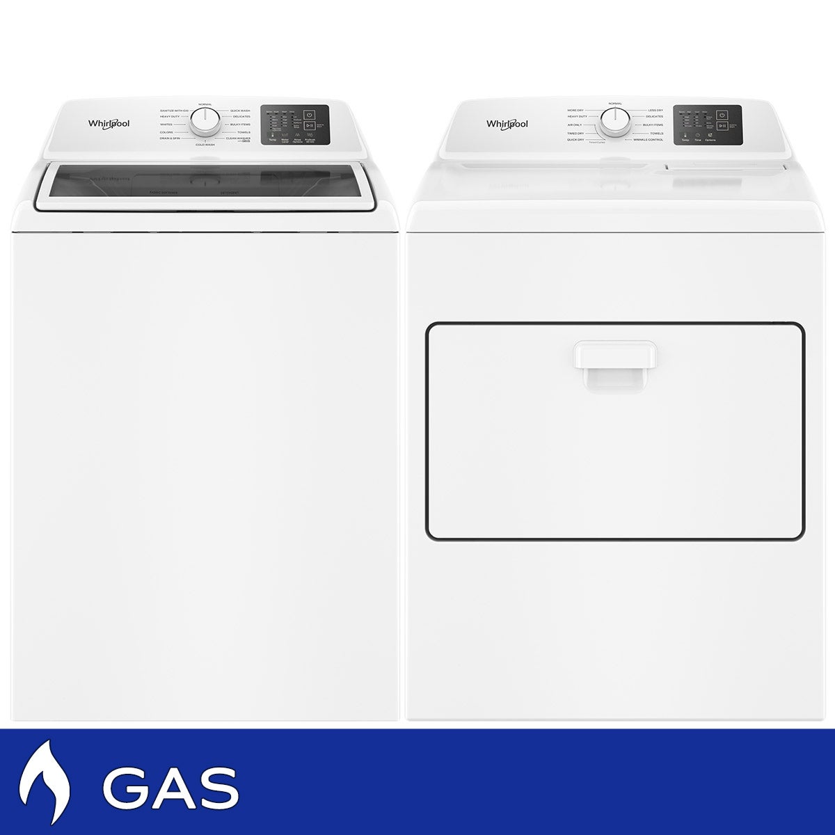 Whirlpool 4.3 cu. ft. Top Load Washer and 7.0 cu. ft. GAS Dryer