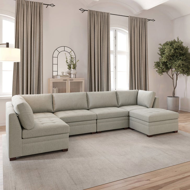 Thomasville Tisdale Modular Sectional 6-piece Beige with Storage