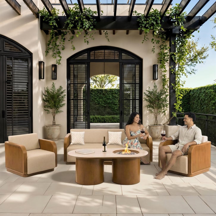 MoDe Roma 4-piece Fire Outdoor Patio Deep Seating Set | Costco