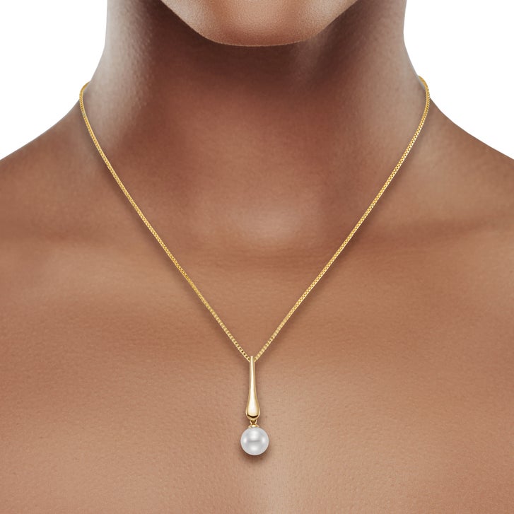 Freshwater Cultured 8-8.5mm Pearl 14kt Yellow Gold Pendant | Costco