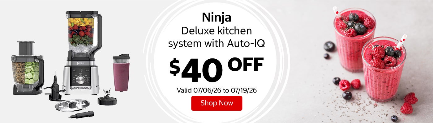 Ninja Deluxe kitchen system with Auto-IQ $40 OFF Valid 07/06/26 to 07/19/26 Shop Now 