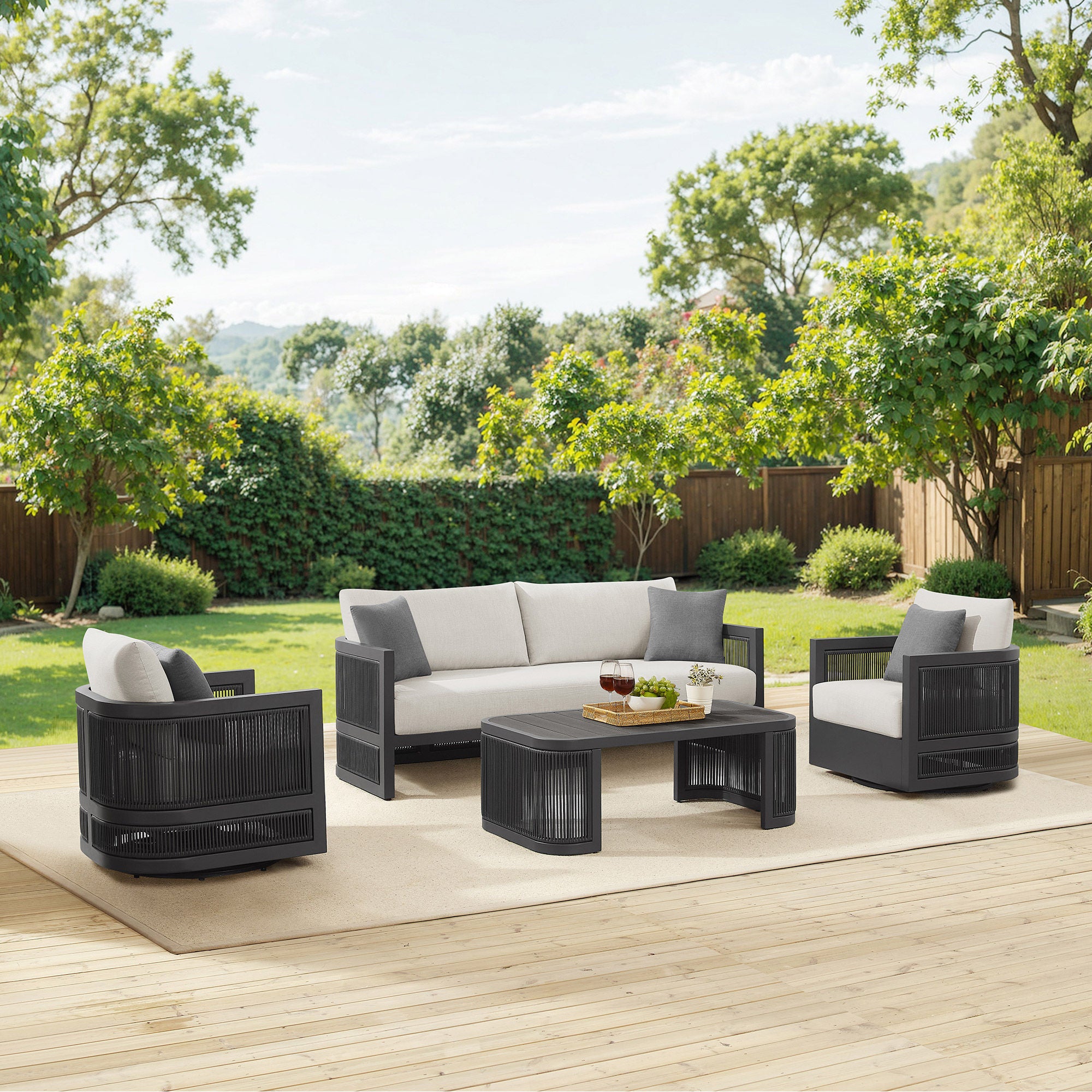 【希少】オーベック クレッシェンド 3PCS SET Henredon Annalise 4-piece Outdoor Patio Seating Set | Costco