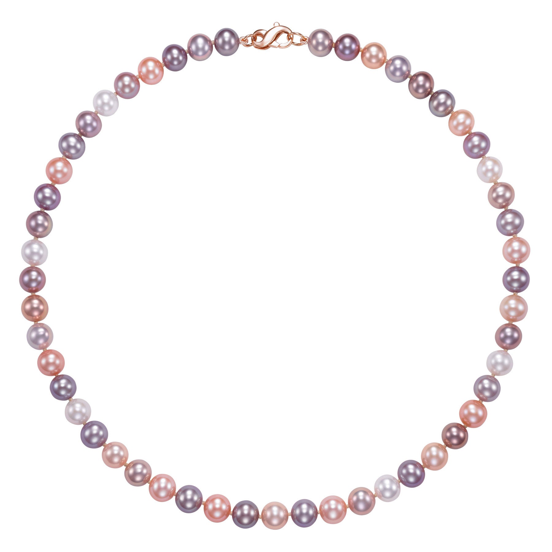 Freshwater Cultured 8-8.5mm Multi-Pink Pearl Strand With 14kt Rose