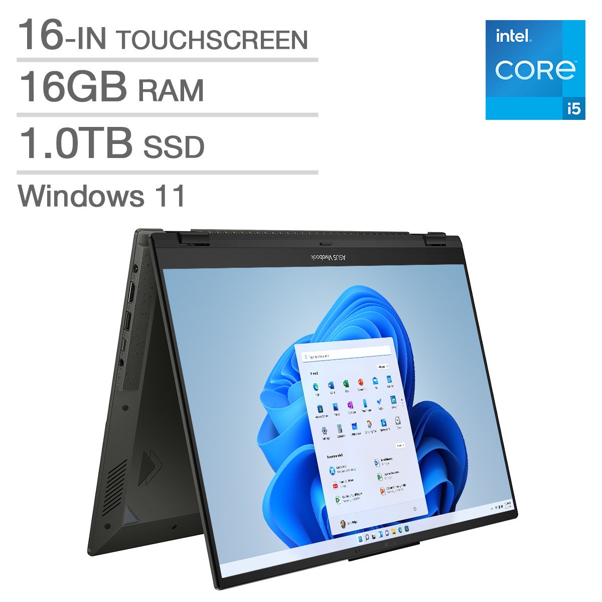ASUS Vivobook S16 Flip 16-in 2-in-1 Touchscreen Laptop, Intel Core