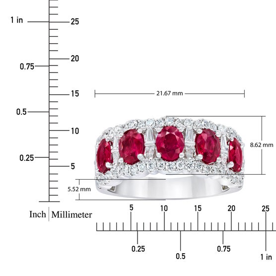 Ruby and Diamond 14kt White Gold Ring | Costco