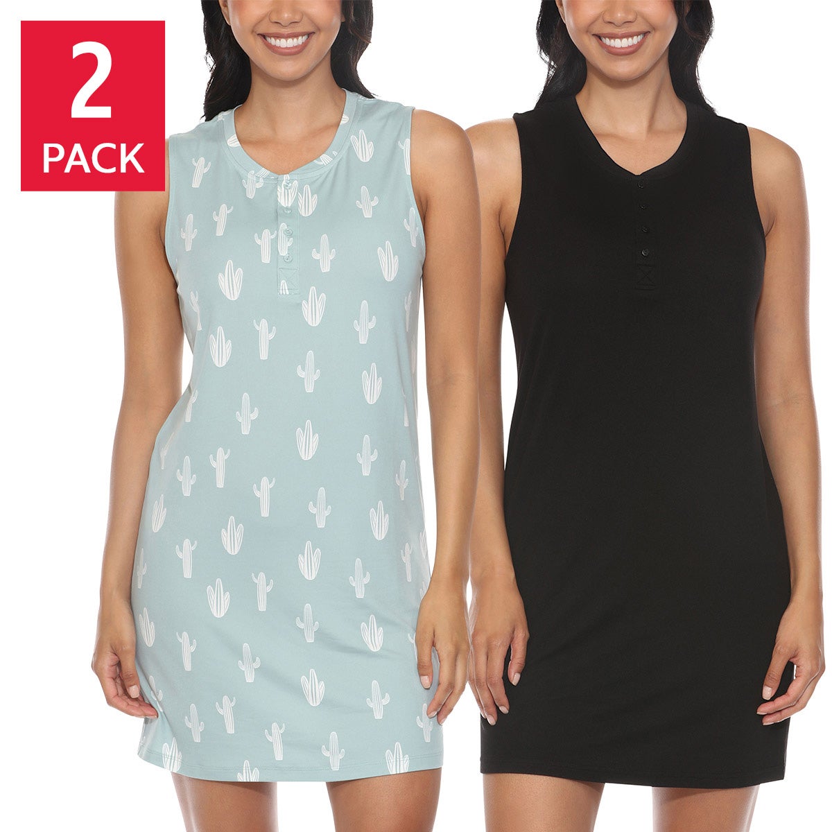 Honeydew Women's Sleep Tank Dress, 2-pack