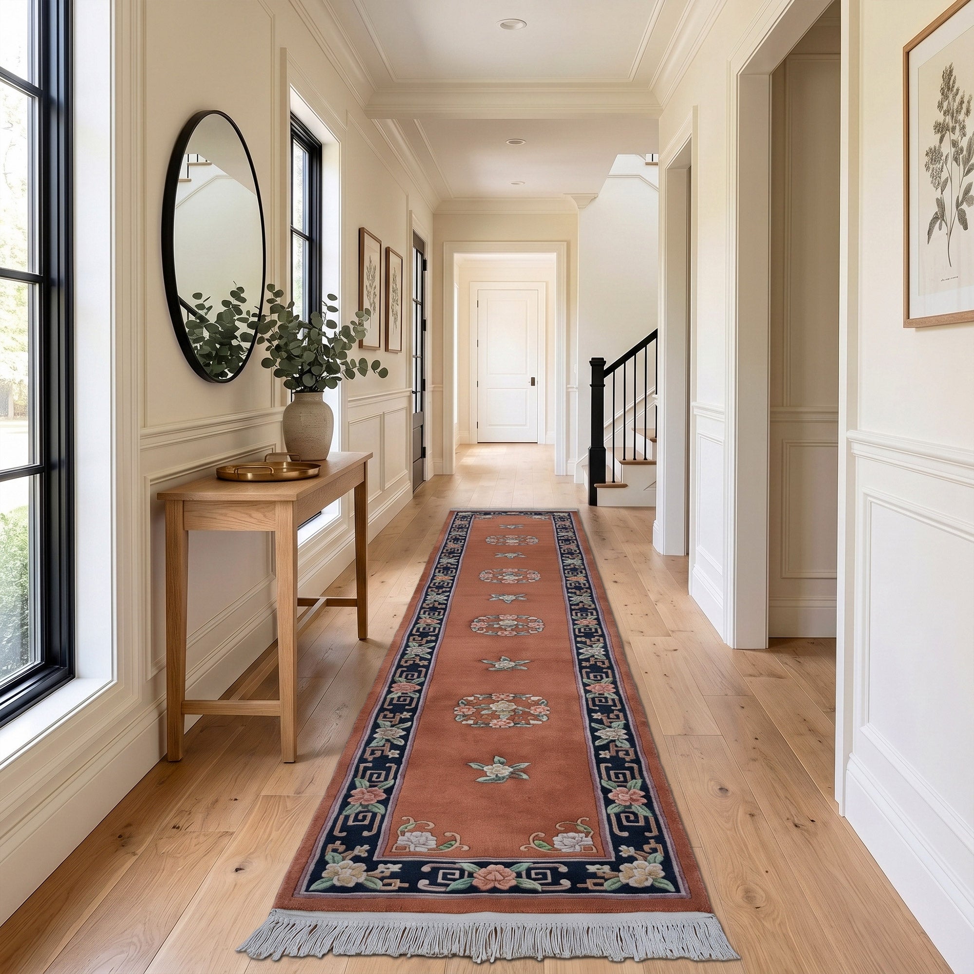 Pagoda Hand Knotted Rug Collection, Lugano Terracotta