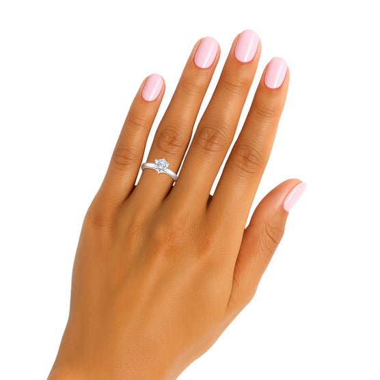 Round Brilliant 1.80 ct VS1 Clarity, H Color Diamond Platinum Solitaire ...