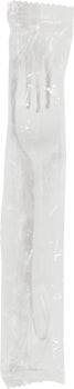 Vital International Solutions Plastic Fork, Medium Weight, Individually Wrapped, White, 1000 ct