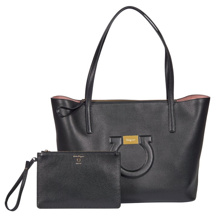 Salvatore Ferragamo Gancini City Tote, Black | Costco