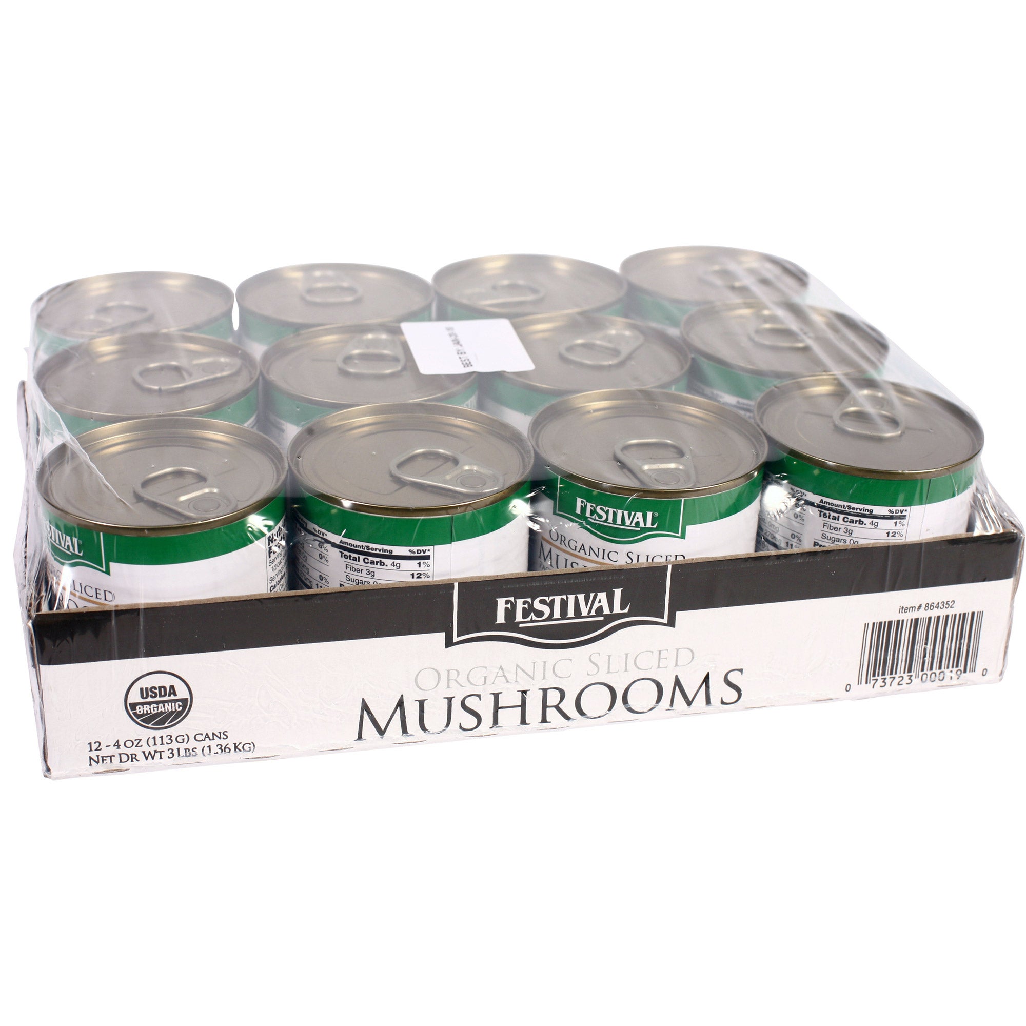 Festival Sliced Organic Mushrooms, 4 oz, 12-count