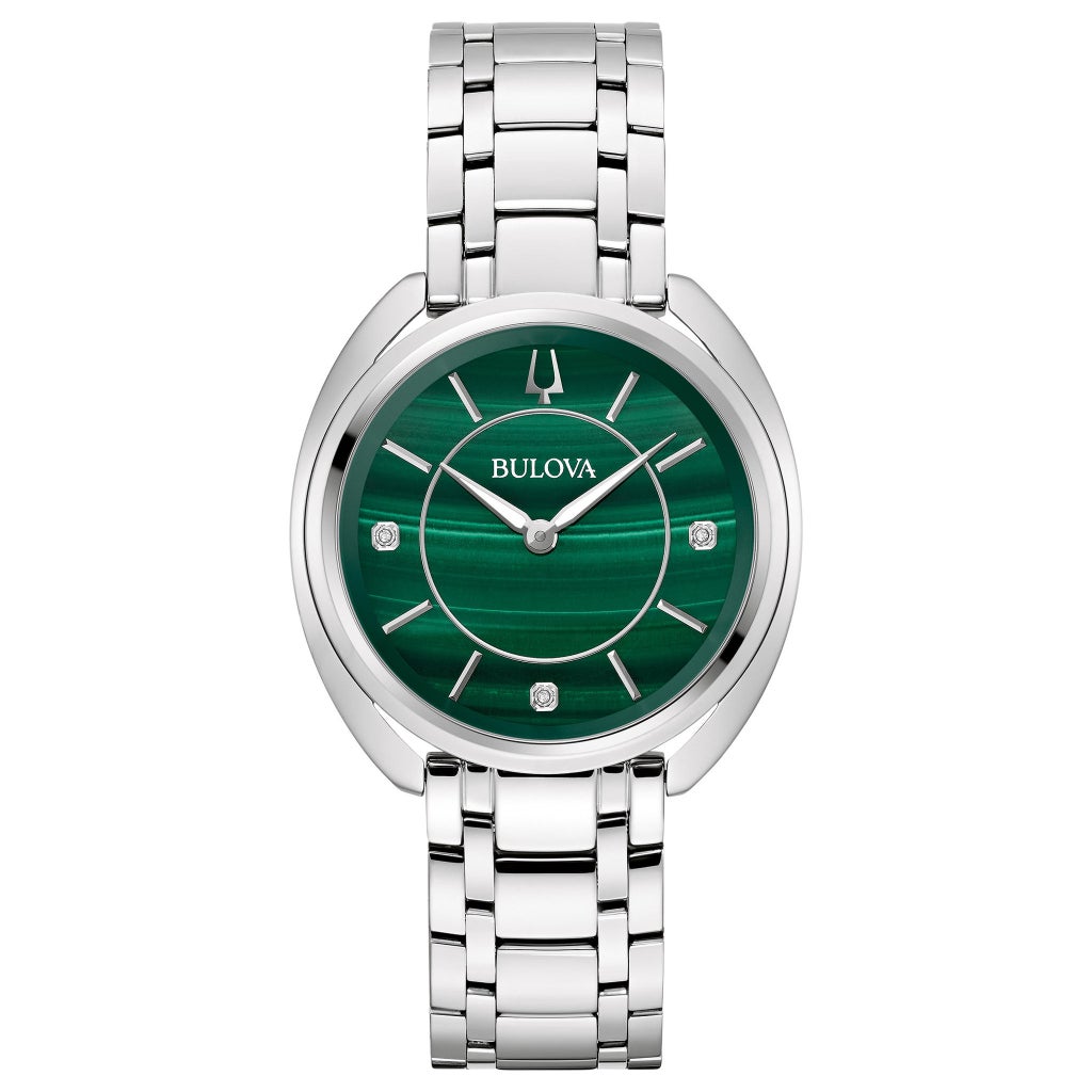 Bulova Classic Diamond Malachite Stainless Steel Quartz Women's
