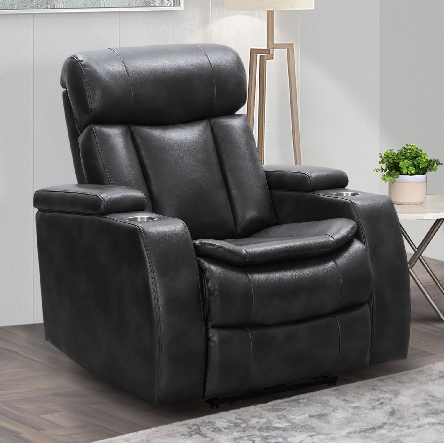 Zayne Leather Power Theater Recliner with Power Headrest | Costco