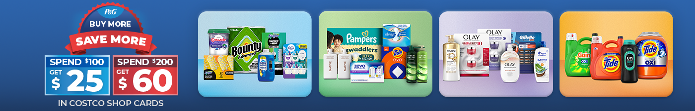 Buy More Save More. Spend $100 Get $25. Spend $200 Get $60. In Costco shop cards.