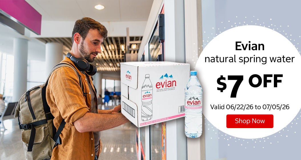 Evian natural spring water $7 OFF Valid 06/22/26 to 07/05/26 Shop Now 