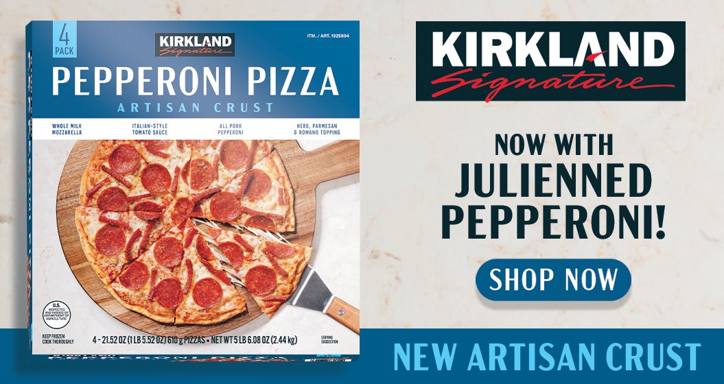 Kirkland Signature Pepperoni Pizza, Artisan Crust, 21.52 oz, 4 ct