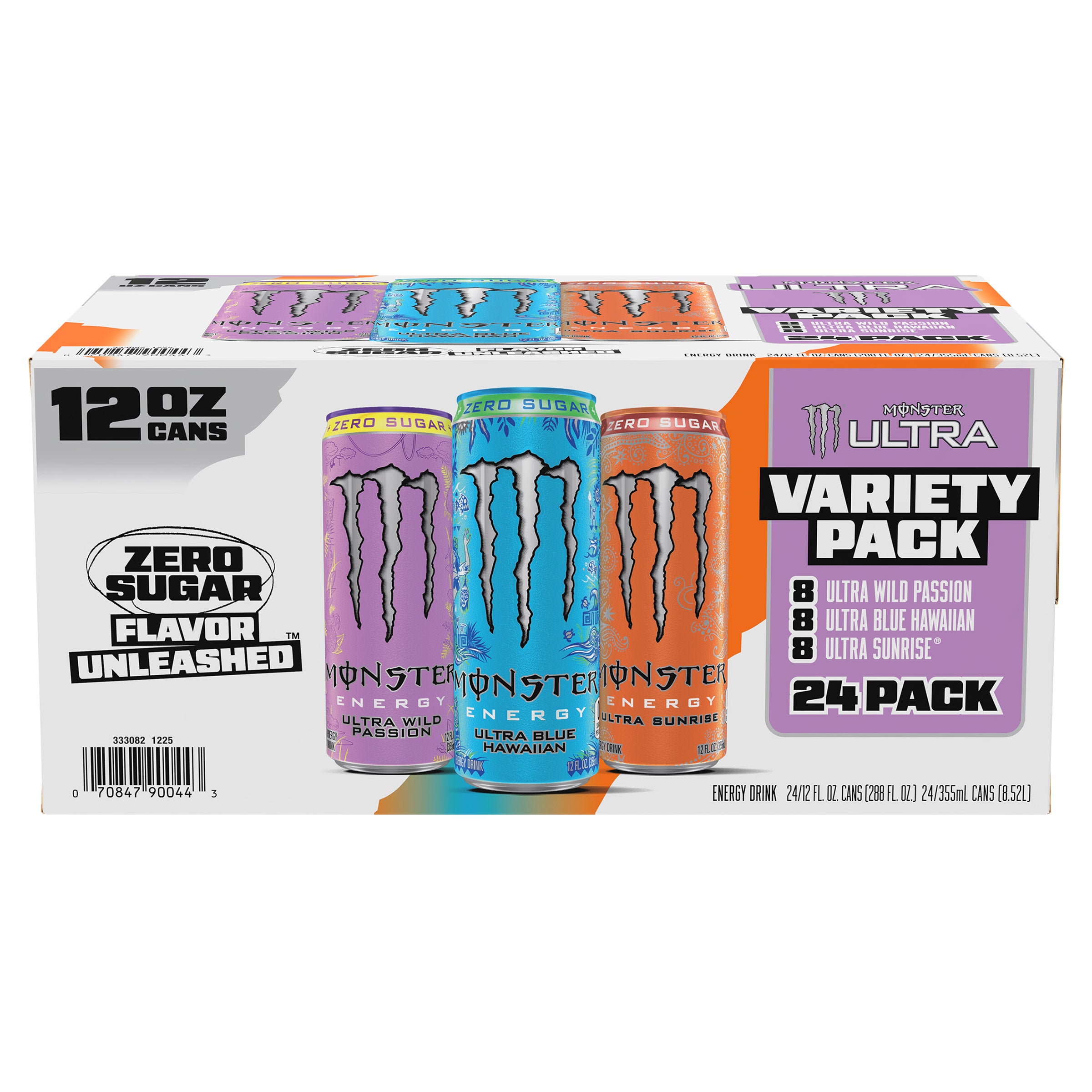 Monster Energy Drink, Ultra Variety Pack, 12 fl oz, 24-count