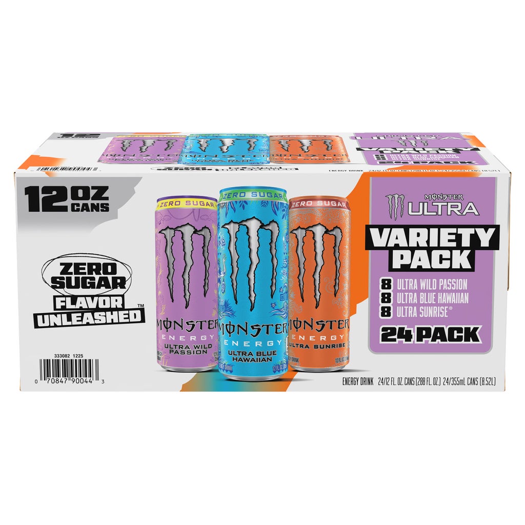 Monster Energy Drink, Ultra Variety Pack, 12 fl oz, 24-count | Costco