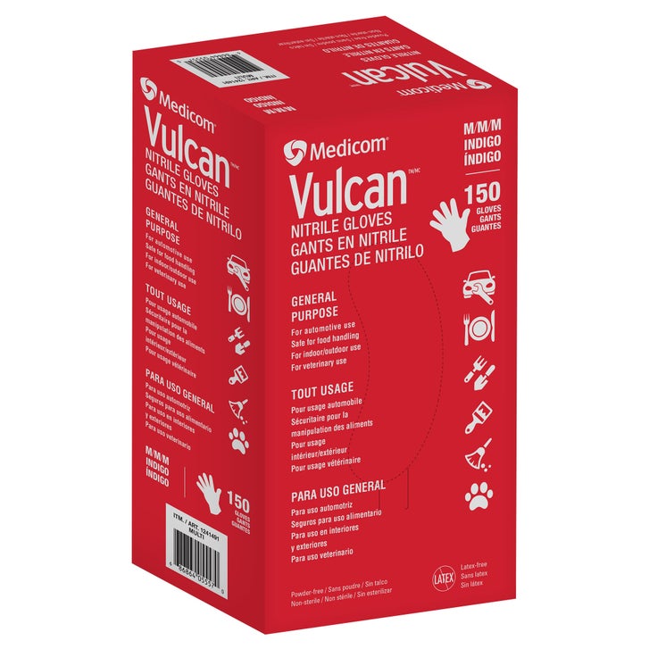 Vulcan Nitrile Gloves, Medium, Indigo | Costco