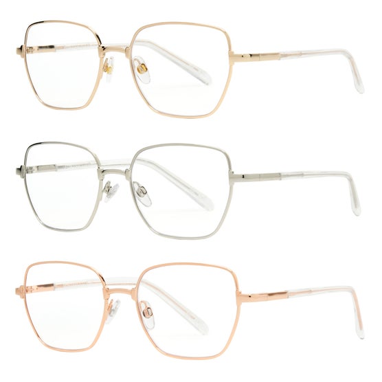 Design Optics by Foster Grant #827 Metal Geo Style Reading Glasses