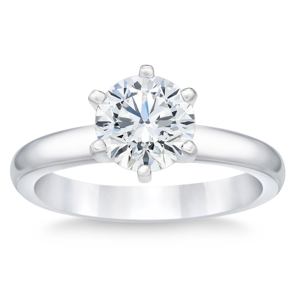 Round Brilliant 1.80 ct VS1 Clarity, H Color Diamond Platinum Solitaire ...