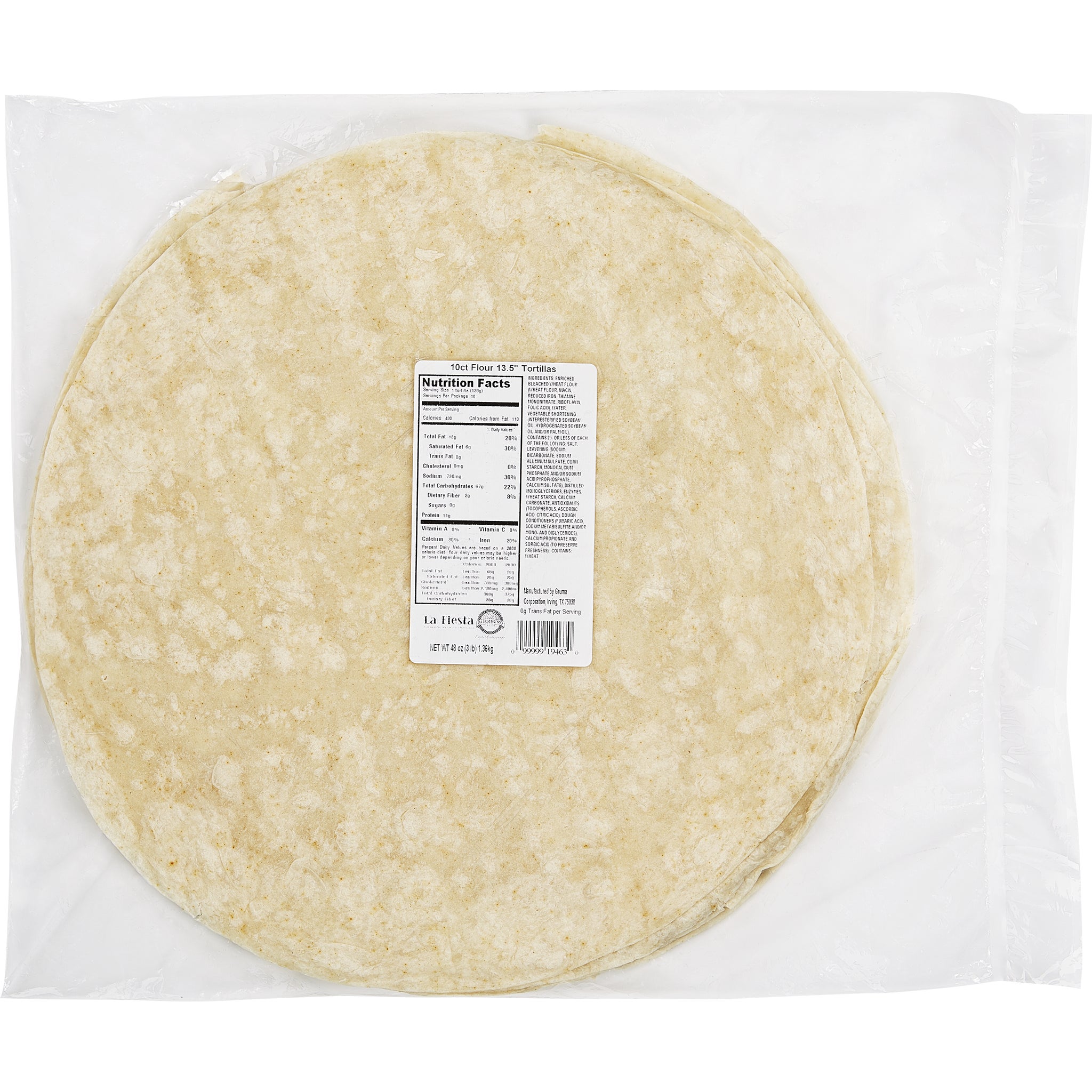 La Fiesta 13.5 in Flour Tortilla, 10-count