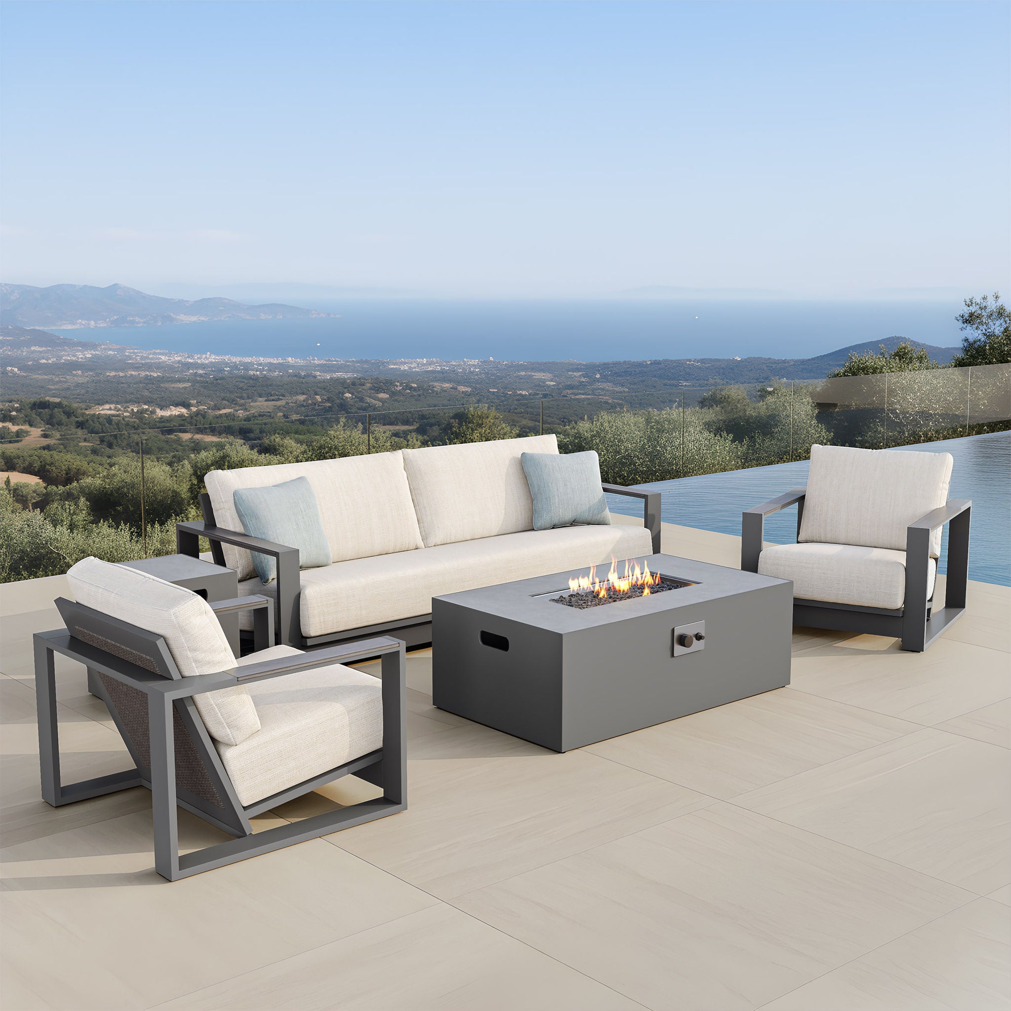 Veranda Classics Milan 5-piece Outdoor Patio Fire Seating Set | Costco