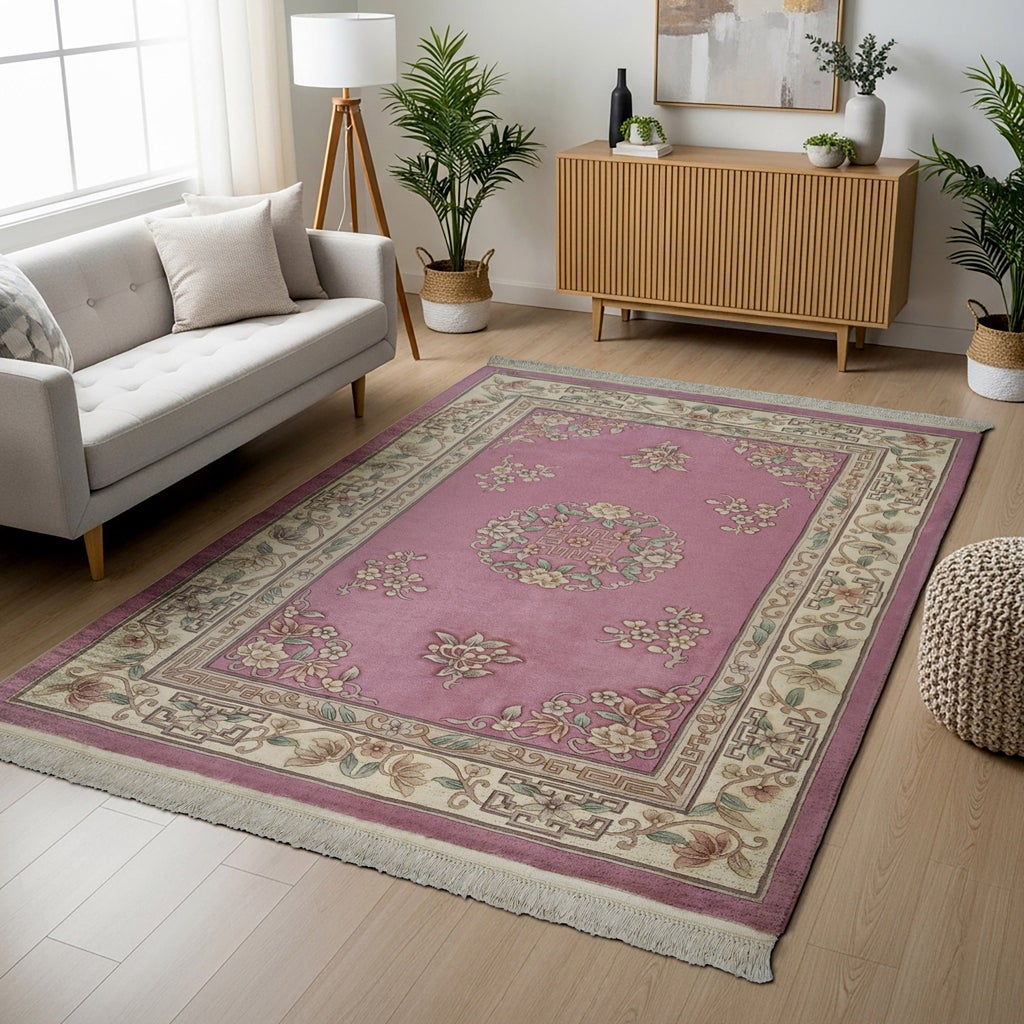 Pagoda Hand Knotted Rug Collection, Vernier Pink | Costco