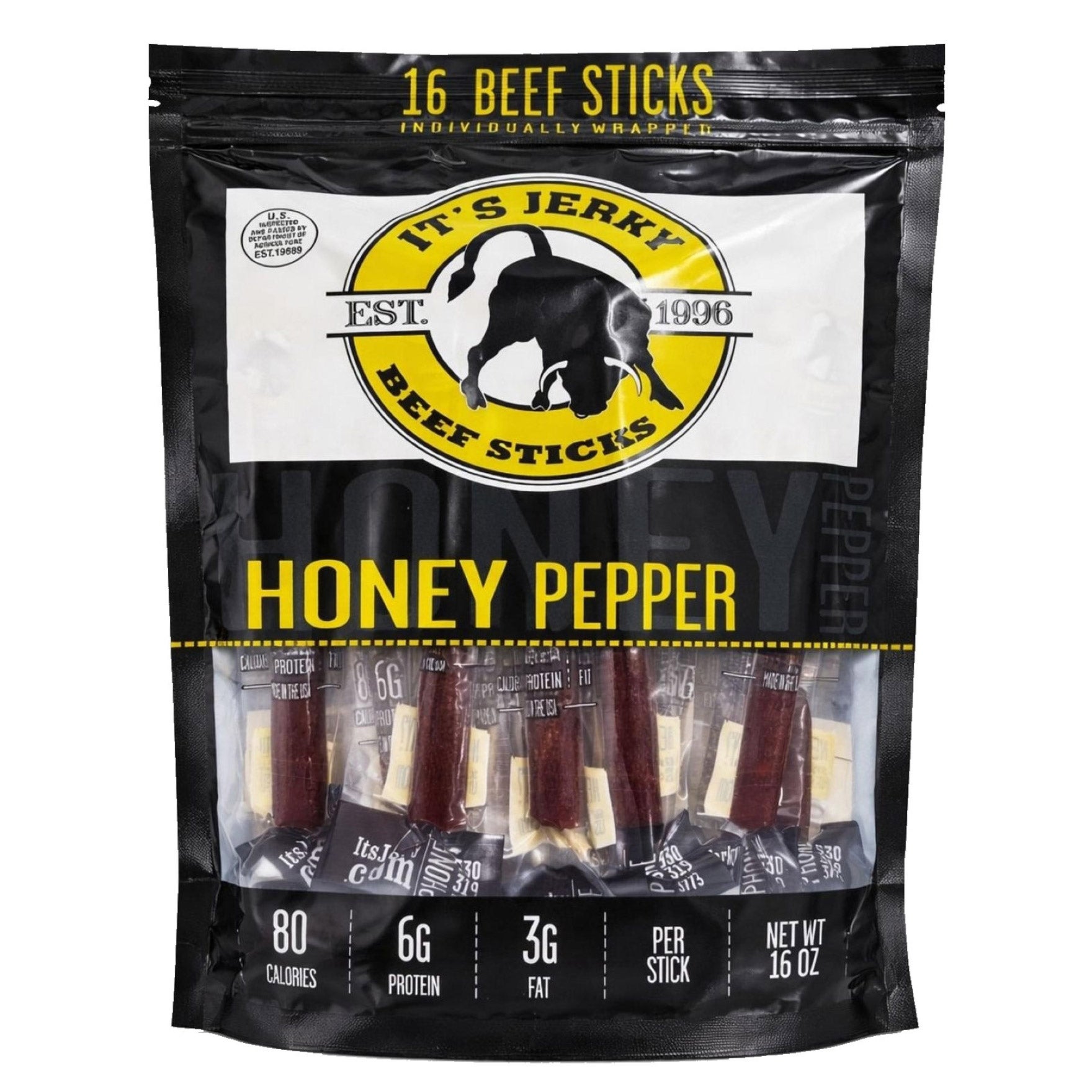 IT'S JERKY HONEY STICK JERKY 16 OUNCES