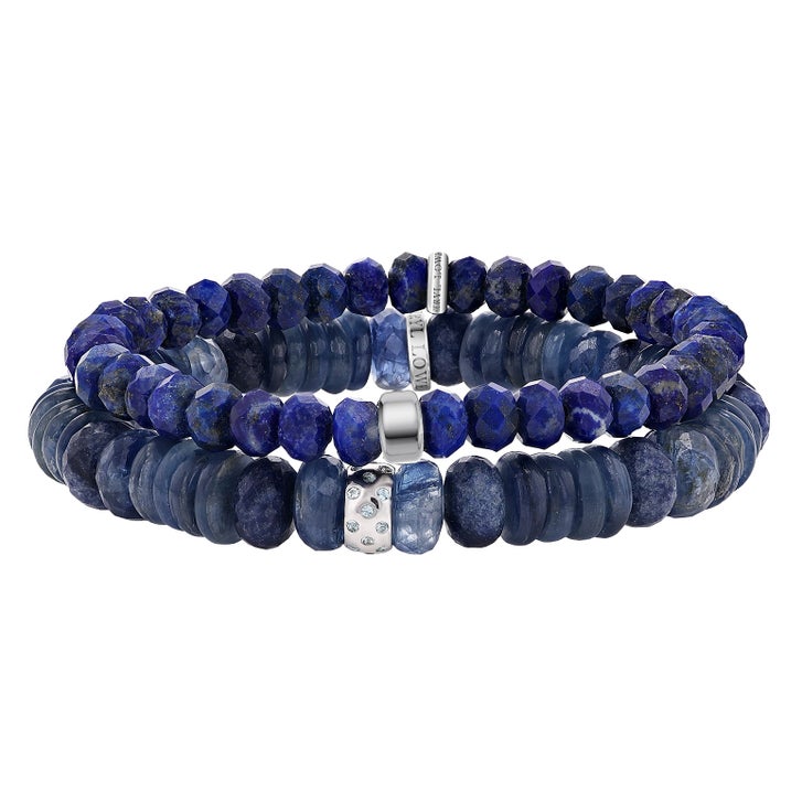 Sheryl Lowe Lapis Beaded Bracelet with Smooth Rondelle Accent Bead