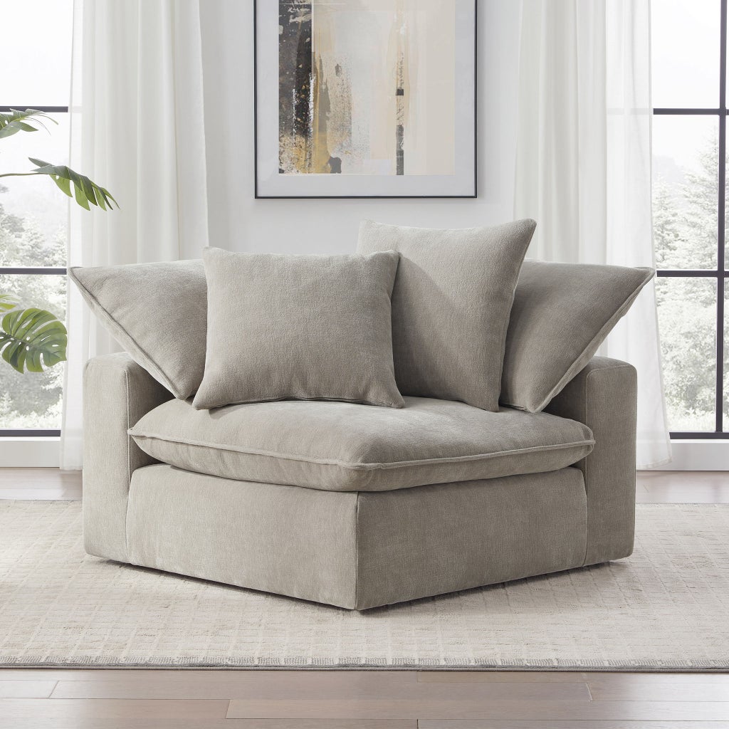 Sereen Fabric Corner Chair with 2 Pillows, Taupe | Costco