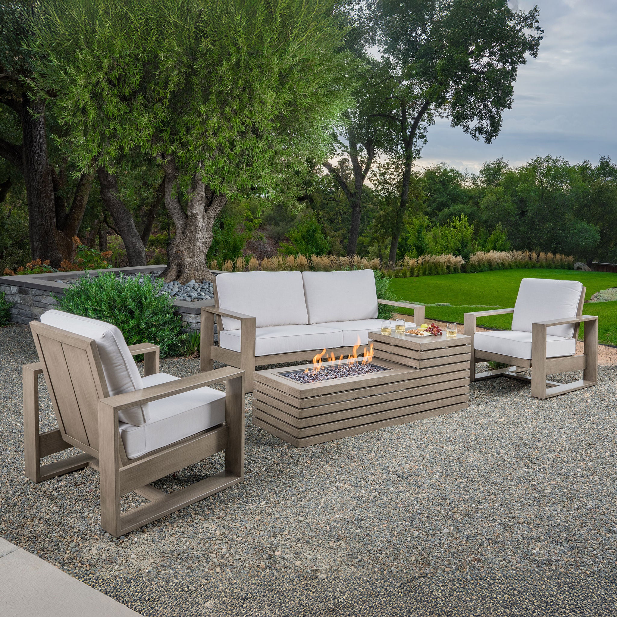 SunVilla Clifton 4-piece Fire Outdoor Patio Seating Set | Costco