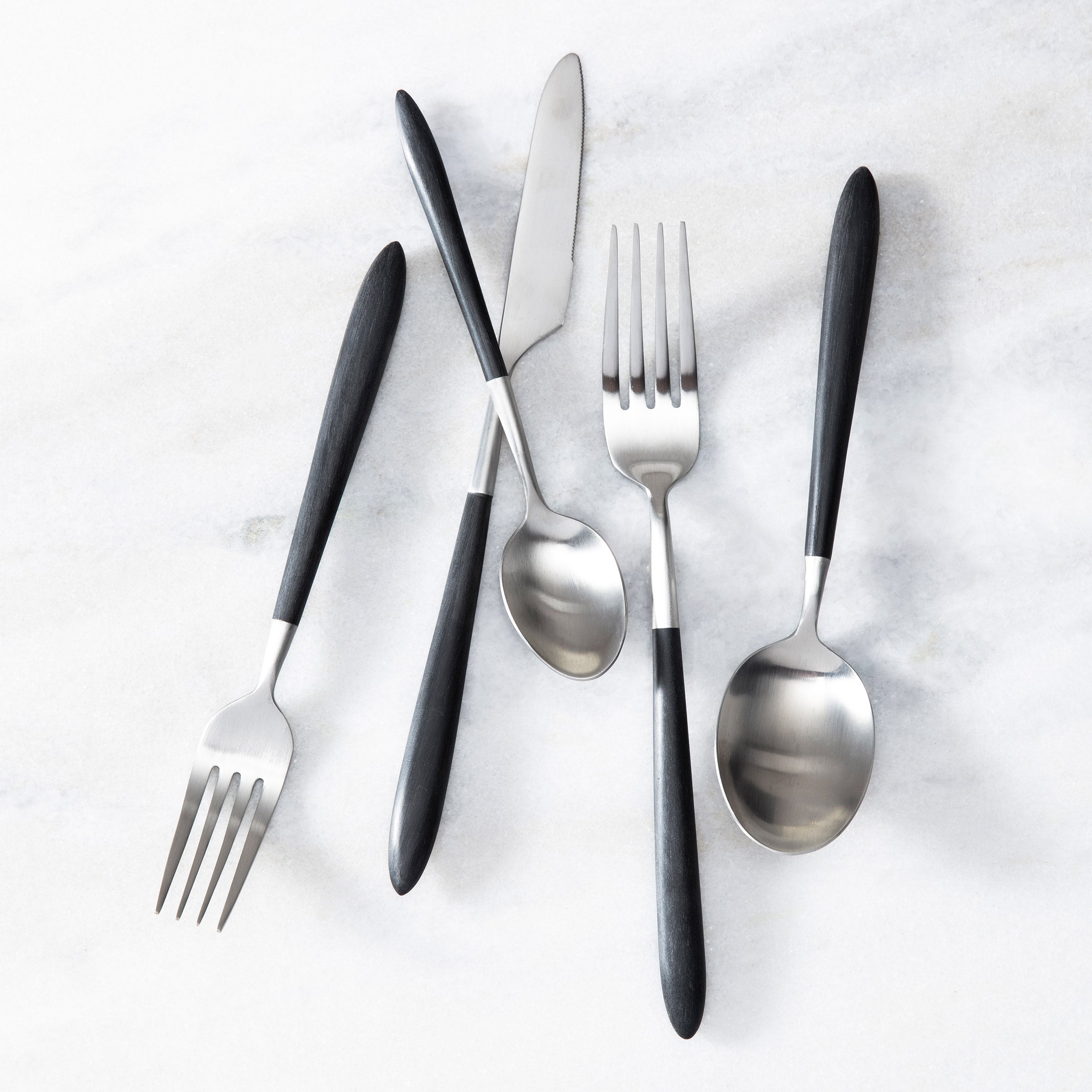 Fortessa Velo Black and Brushed 20-piece Flatware Set | Costco