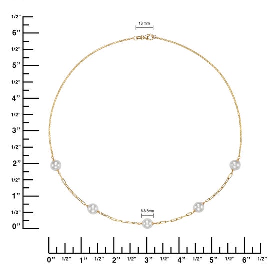 Freshwater Cultured 8-8.5mm Pearl 14kt Yellow Gold Necklace | Costco