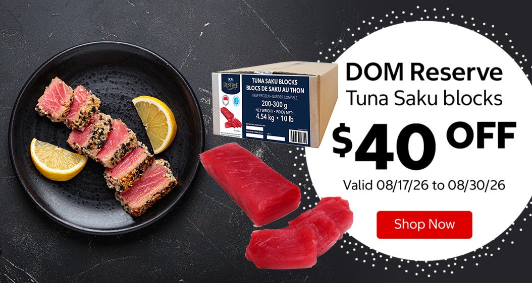 DOM Reserve Tuna Saku blocks $40 OFF Valid 08/17/26 to 08/30/26 Shop Now 