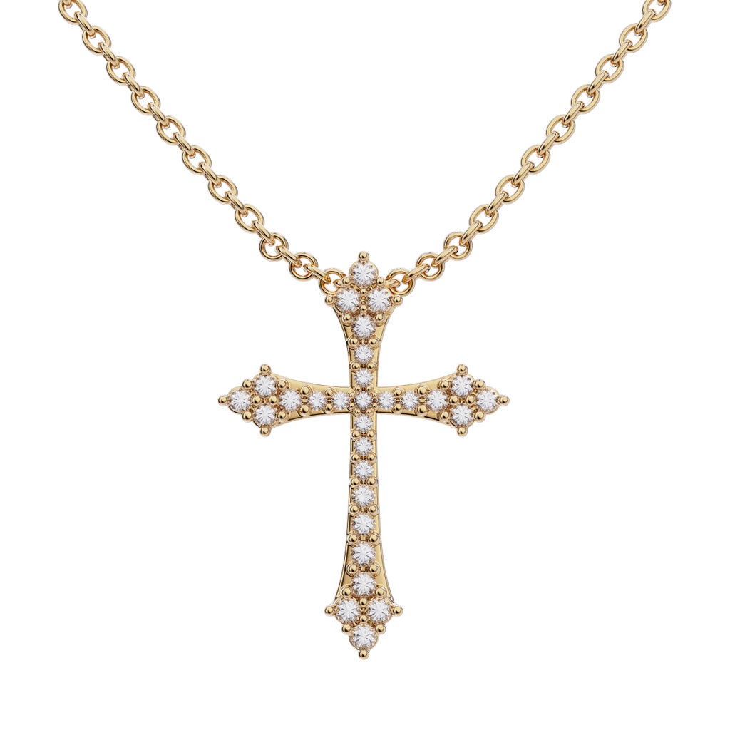 Round Brilliant Diamond Cross Pendant (0.48 ctw) | Costco