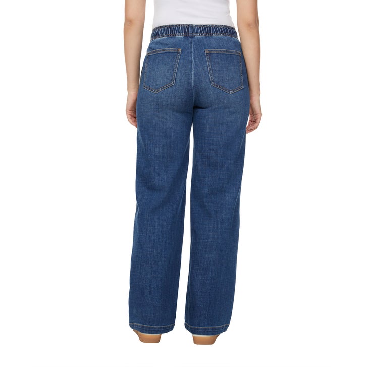 Buffalo Women's Wide Leg Pull-On Jean | Costco