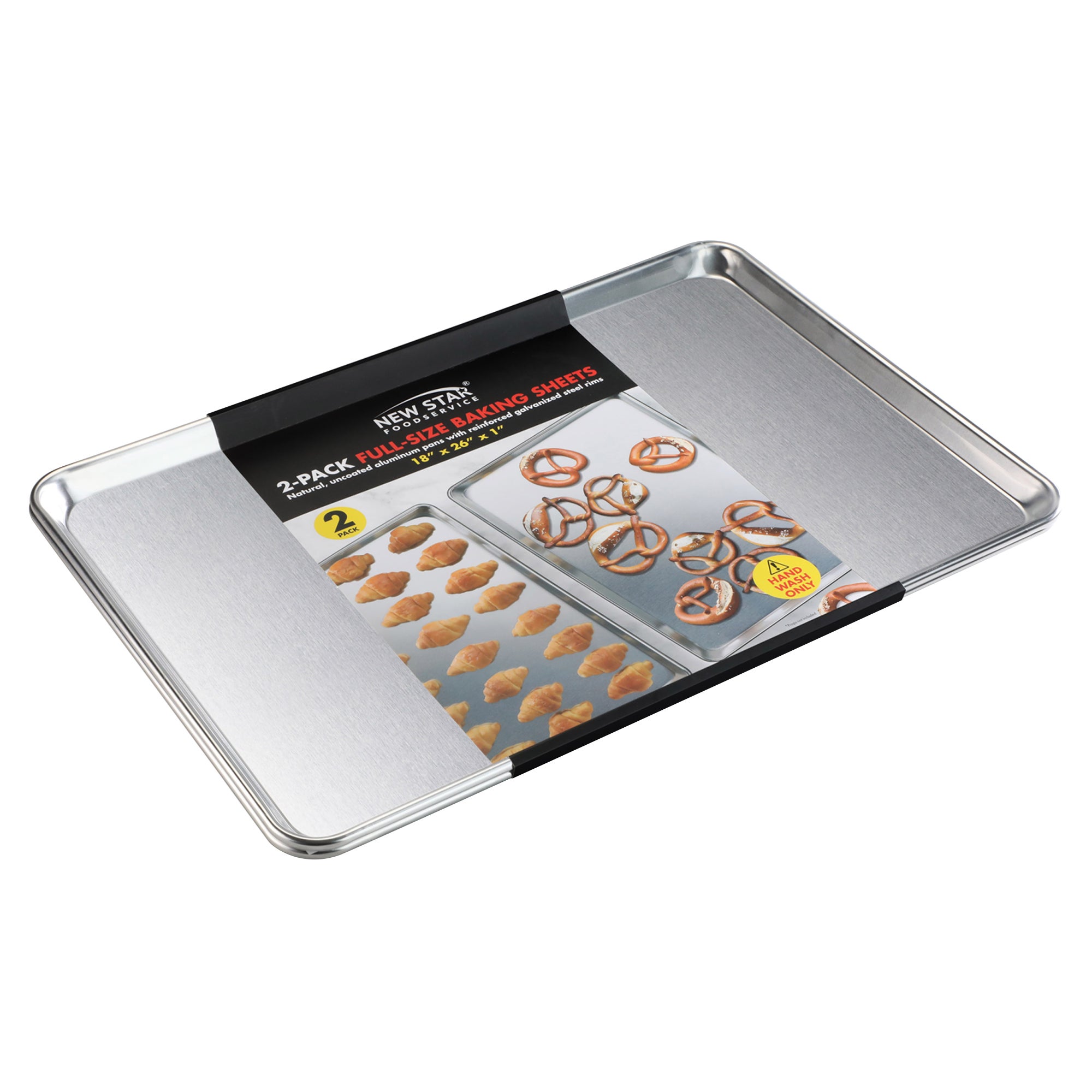 NEW STAR FOODSERVICE FULL SIZE SHEET PAN 2P ALUMINUM 18"X26"