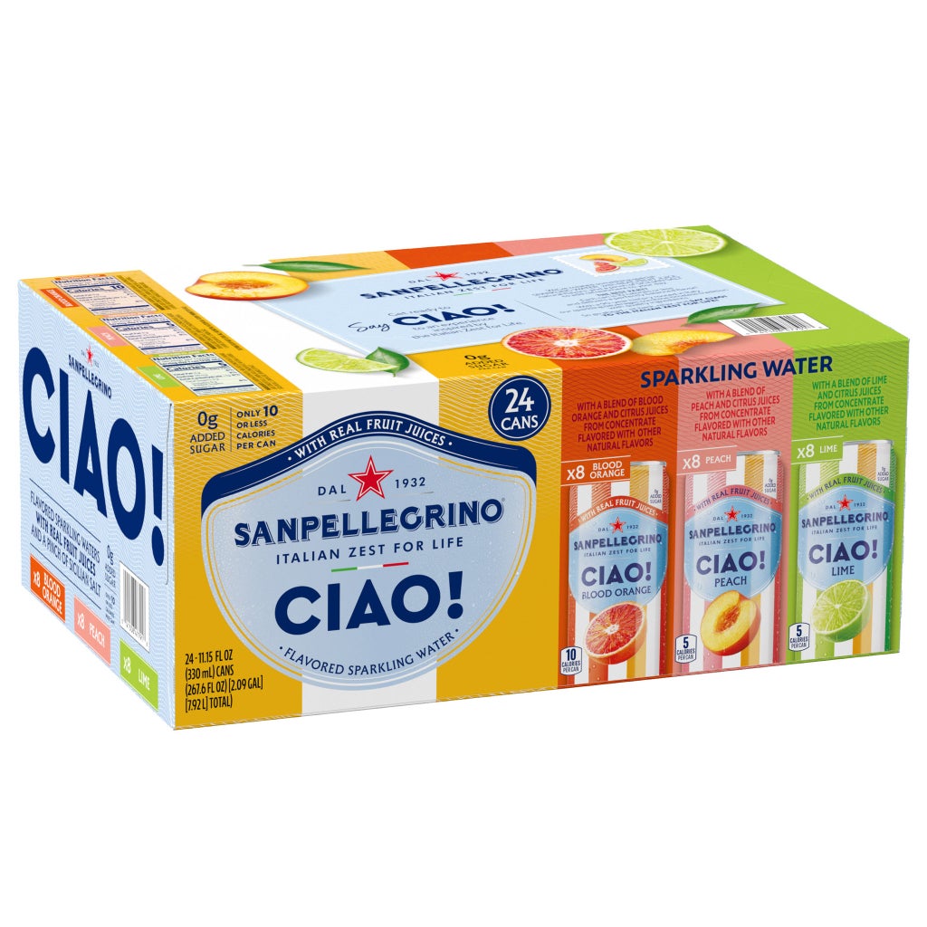 San Pellegrino Ciao! Sparkling Water, Variety Pack, 11.15 fl oz
