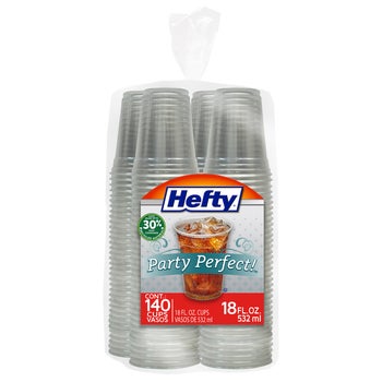 Hefty Clear Cups, 18 oz, 140 ct