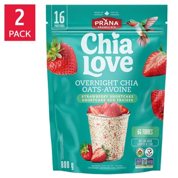 Prana Overnight Chia Oats, 2 × 800 g