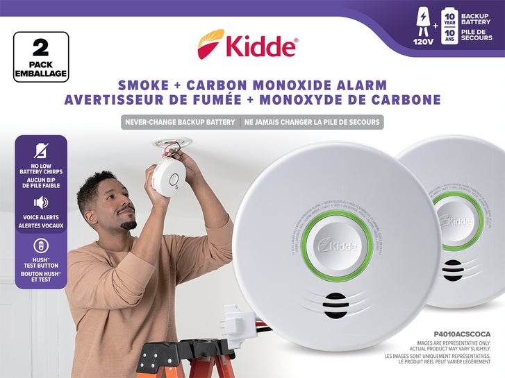 Kidde 120V AC Hardwired Talking Smoke/Carbon Monoxide Alarm w/10-Yr ...