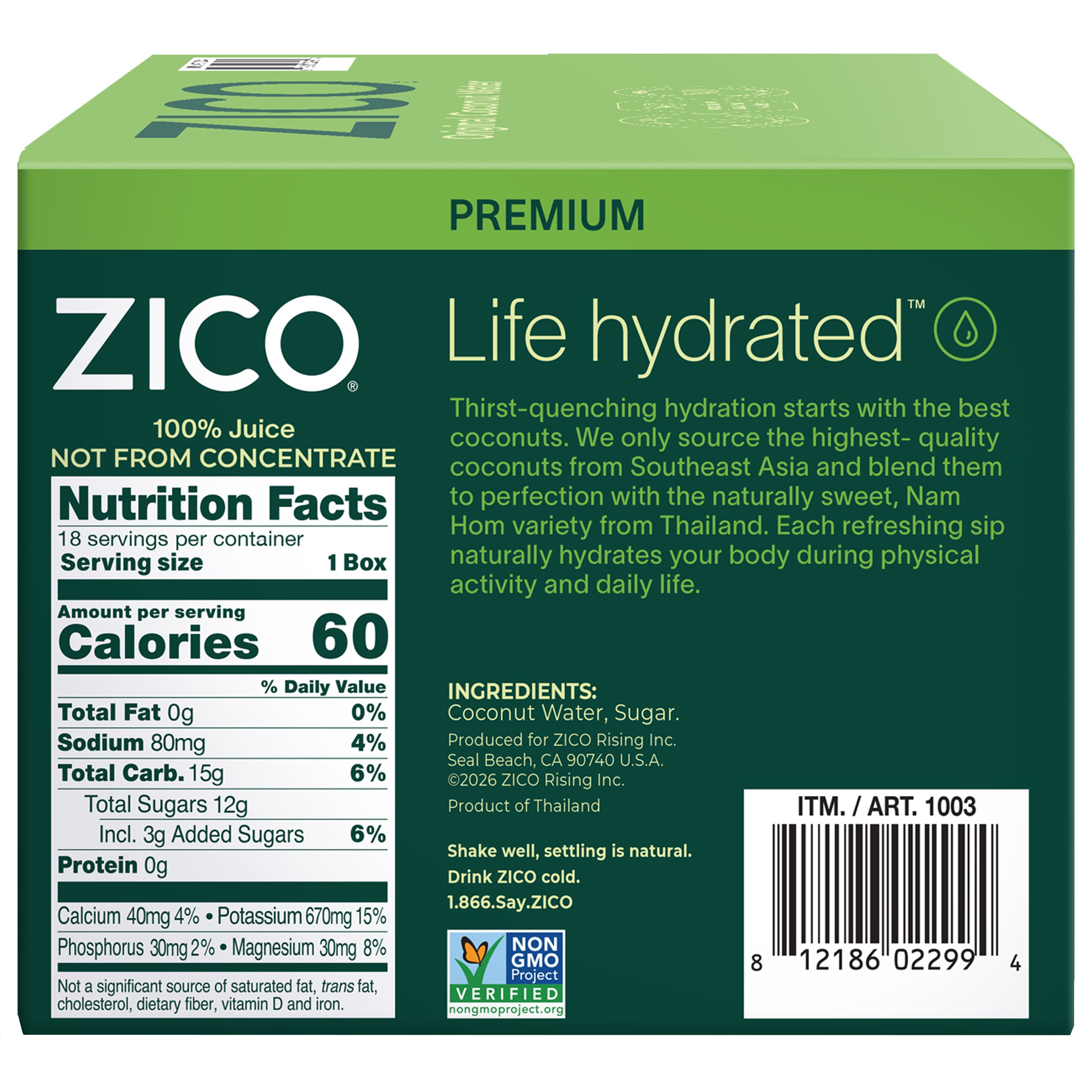 ZICO Coconut Water Original, 11.2 fl oz, 18 ct | Costco