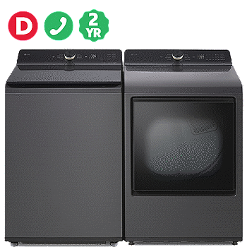 LG 5.5 cu. ft. Top Load Washer and 7.3 cu. ft. Rear Control Dryer with Easy Unload